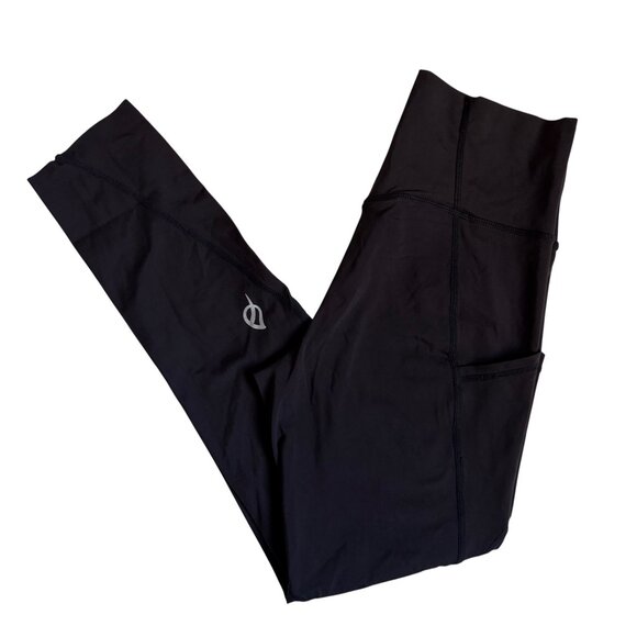P'tula Pants - P’tula Side-Pocket 7/8 Leggings (Black) - Size Medium